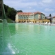 Salt water pool, restaurant and hotel