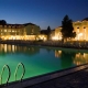 Salt water pool, restaurant and hotel